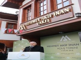 Başbakan Binali Yıldırım, Ankara'da Hamamönü'nde Mehmet Akif İnan Vakfı hizmet binasının açılışında konuştu